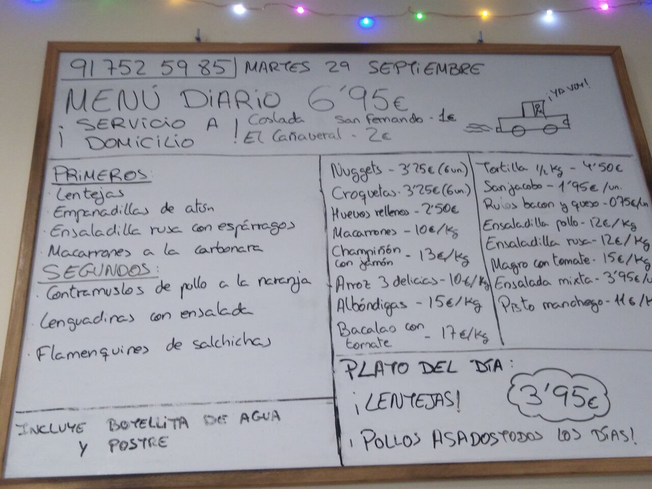 Menú martes ?☎️?917525985
En tienda y con servicio a domicilio 
