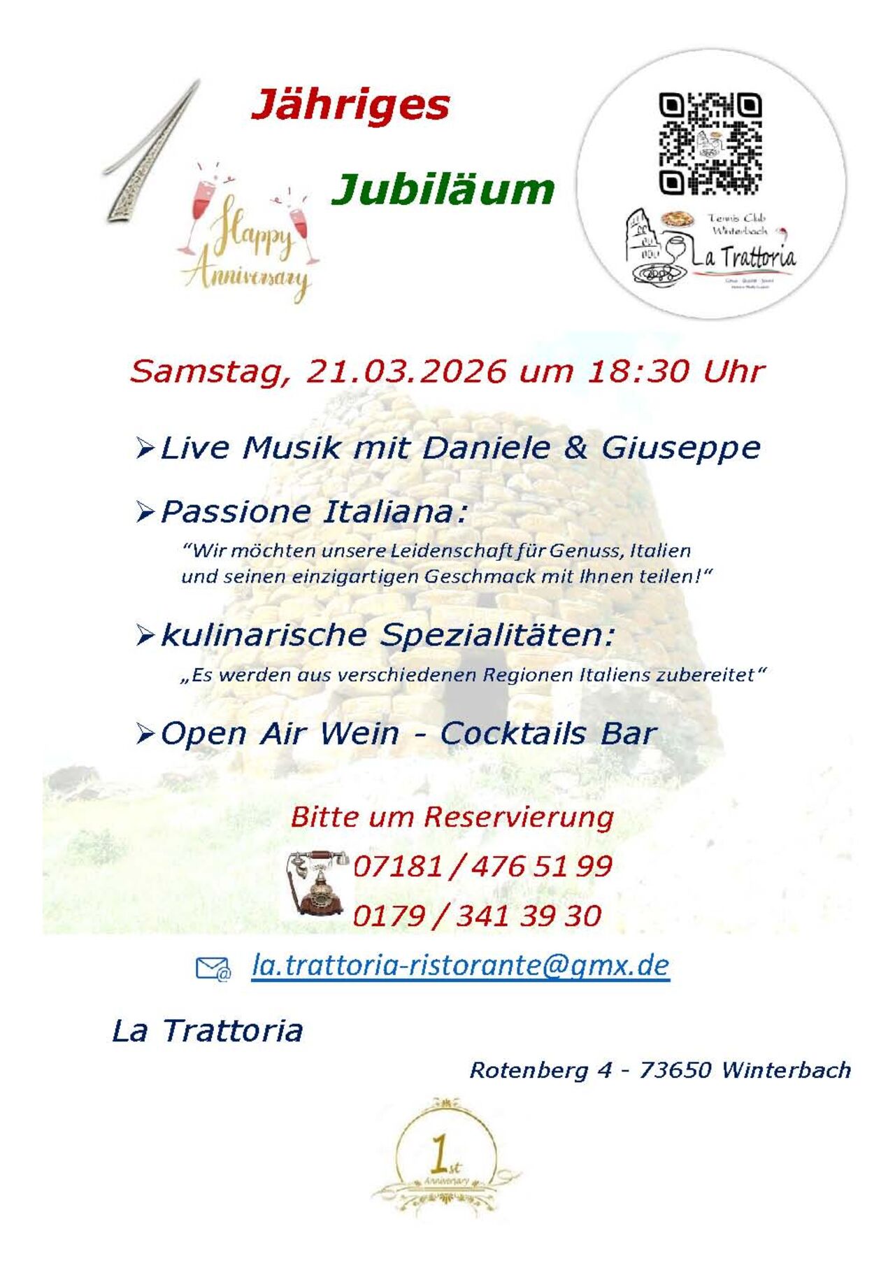 1° Jähriges Jubiläum