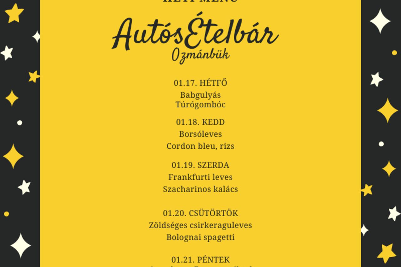 Heti Menü Kínálatunk!