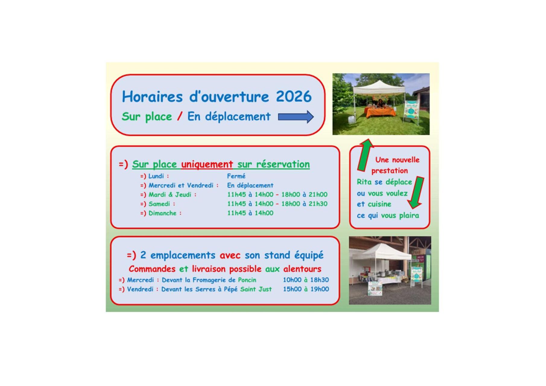 Les nouveaux horaires d'ouverture