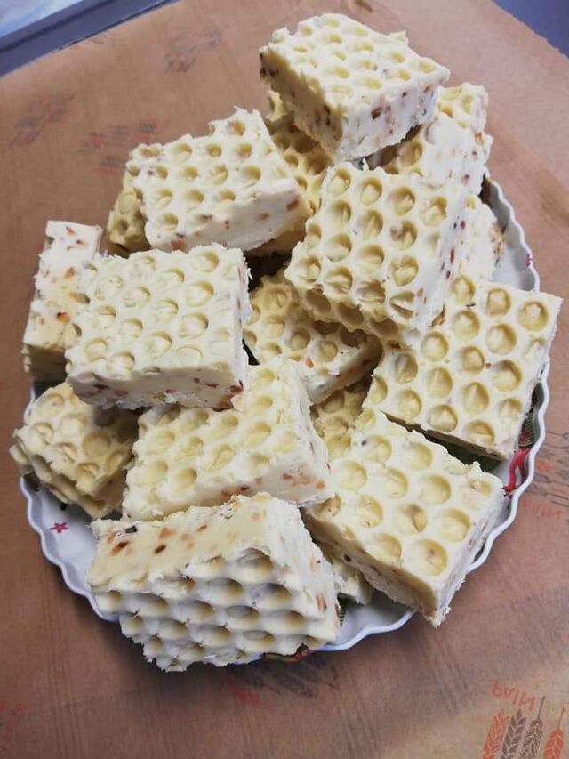 Nid d'abeille chocolat blanc riz soufflé