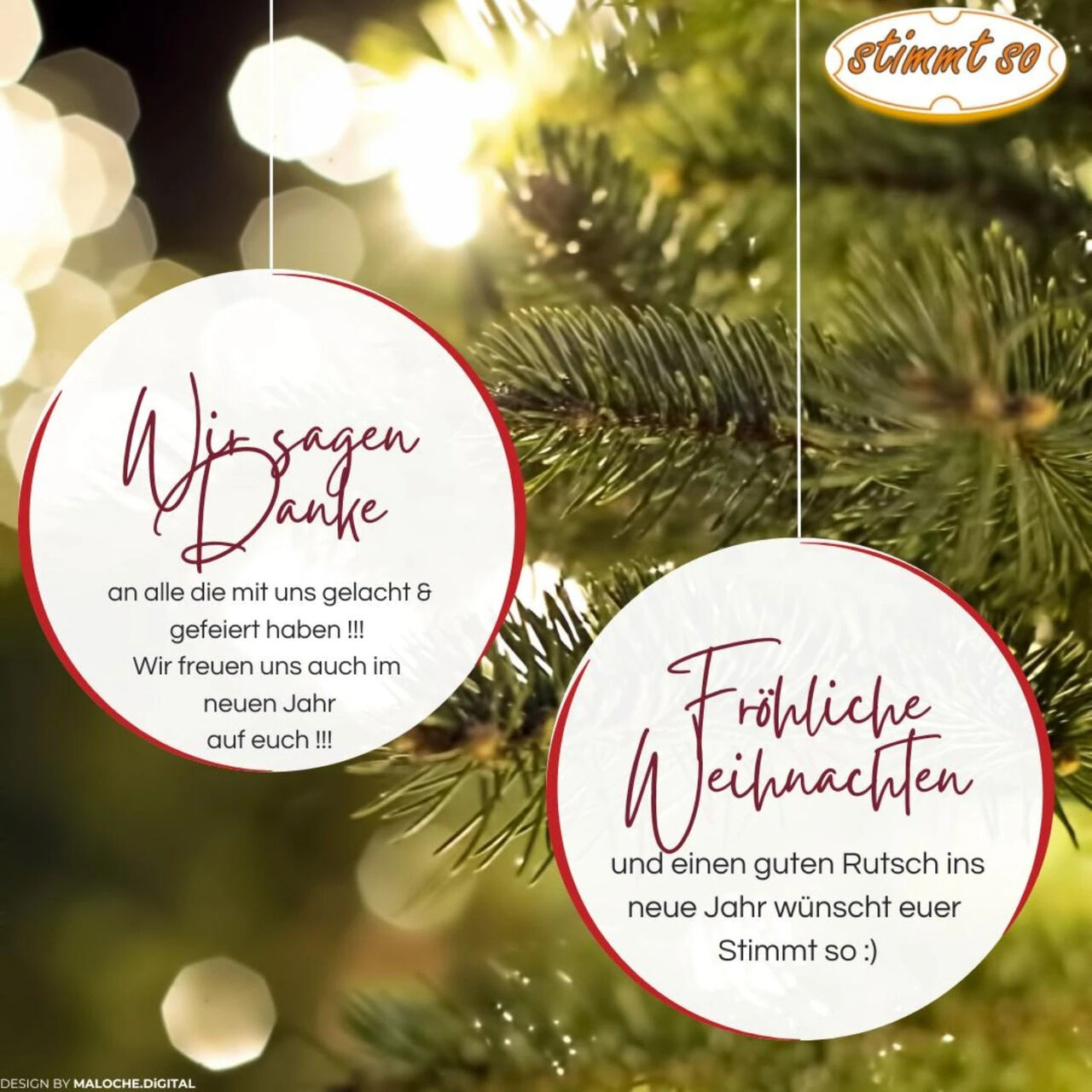 Wir sagen Dankeschön und wünschen frohe Feiertage