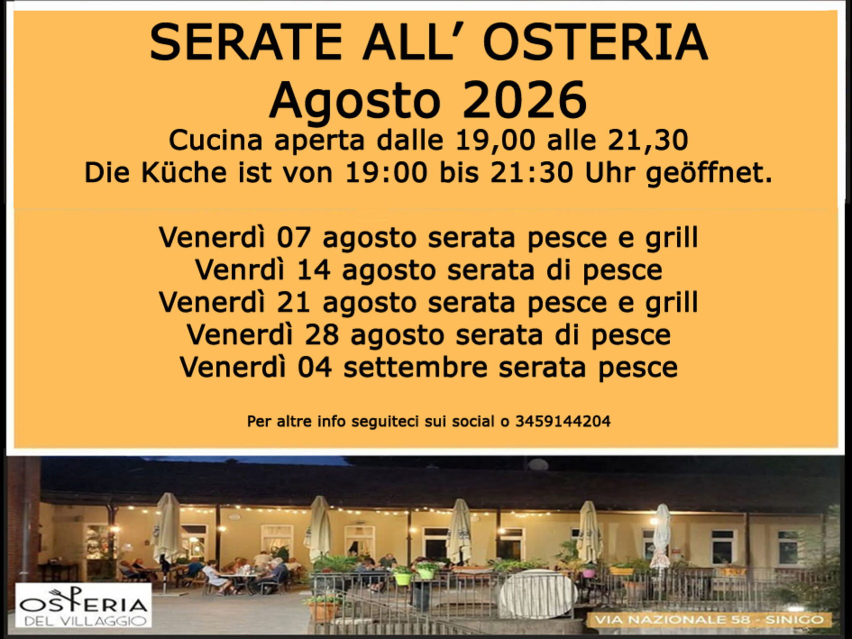 Serate all'Osteria in Agosto