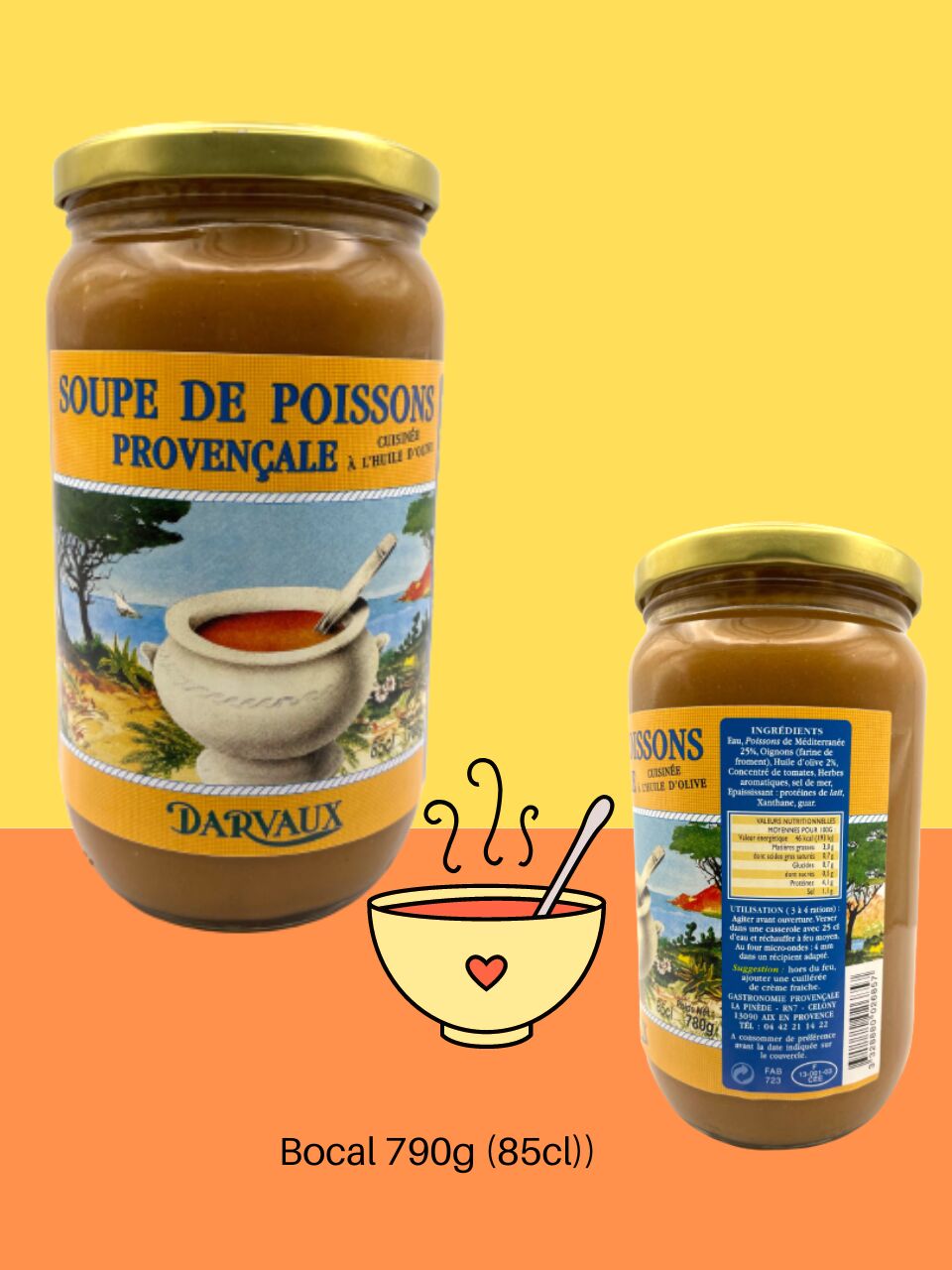 SOUPE DE POISSON DE MÉDITERRANÉE cuisinée à l'huile d'olive vierge - 790g - 85cl