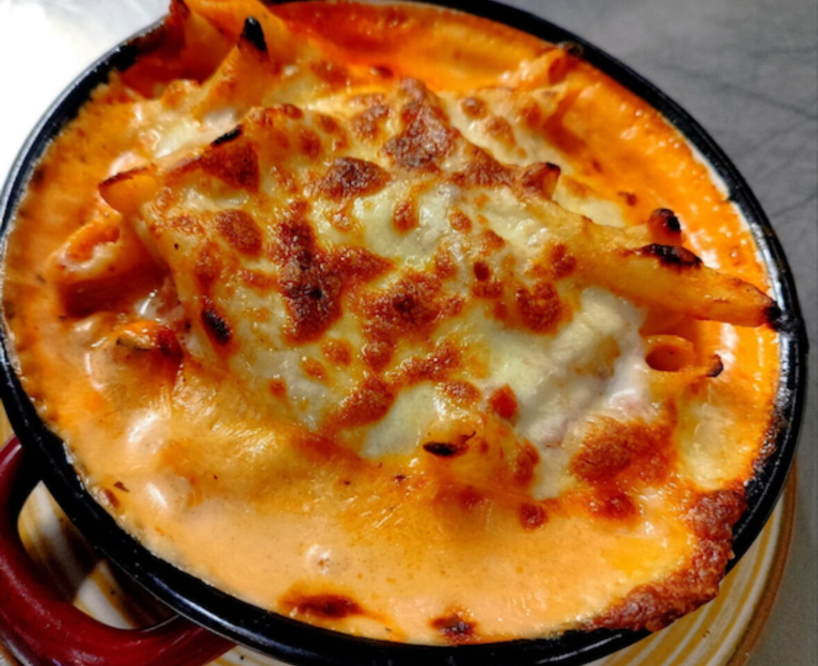 Pasta de macarrones gratinados 