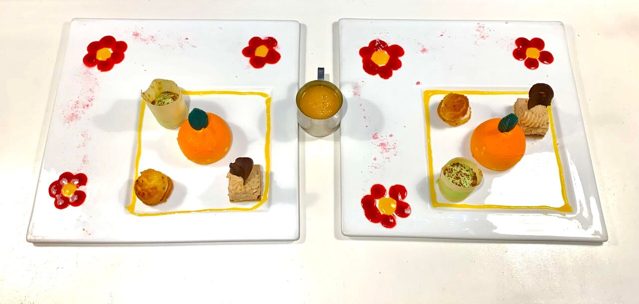 Mandarine en trompe l'œil et ses mignardises 
