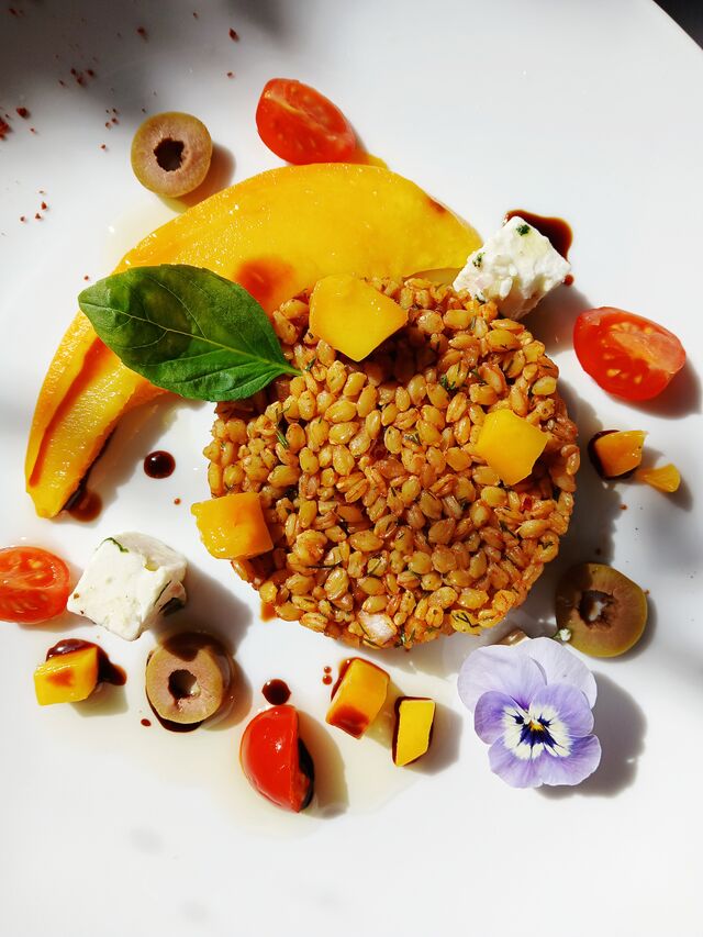 Salade de petit épautre, melon et féta