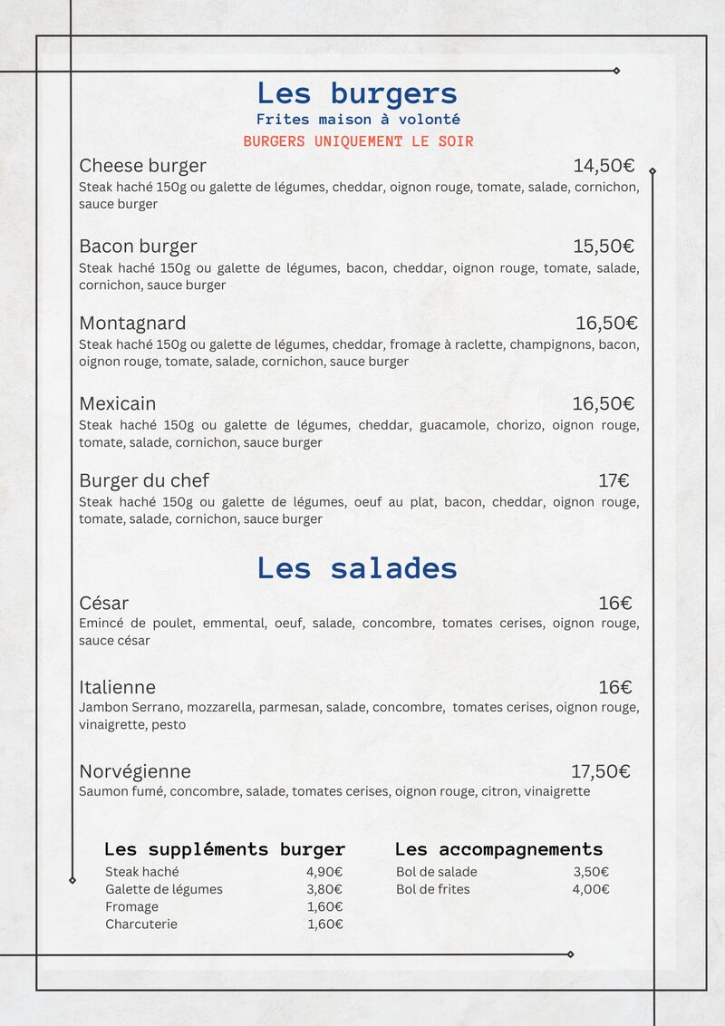 Burgers & salades