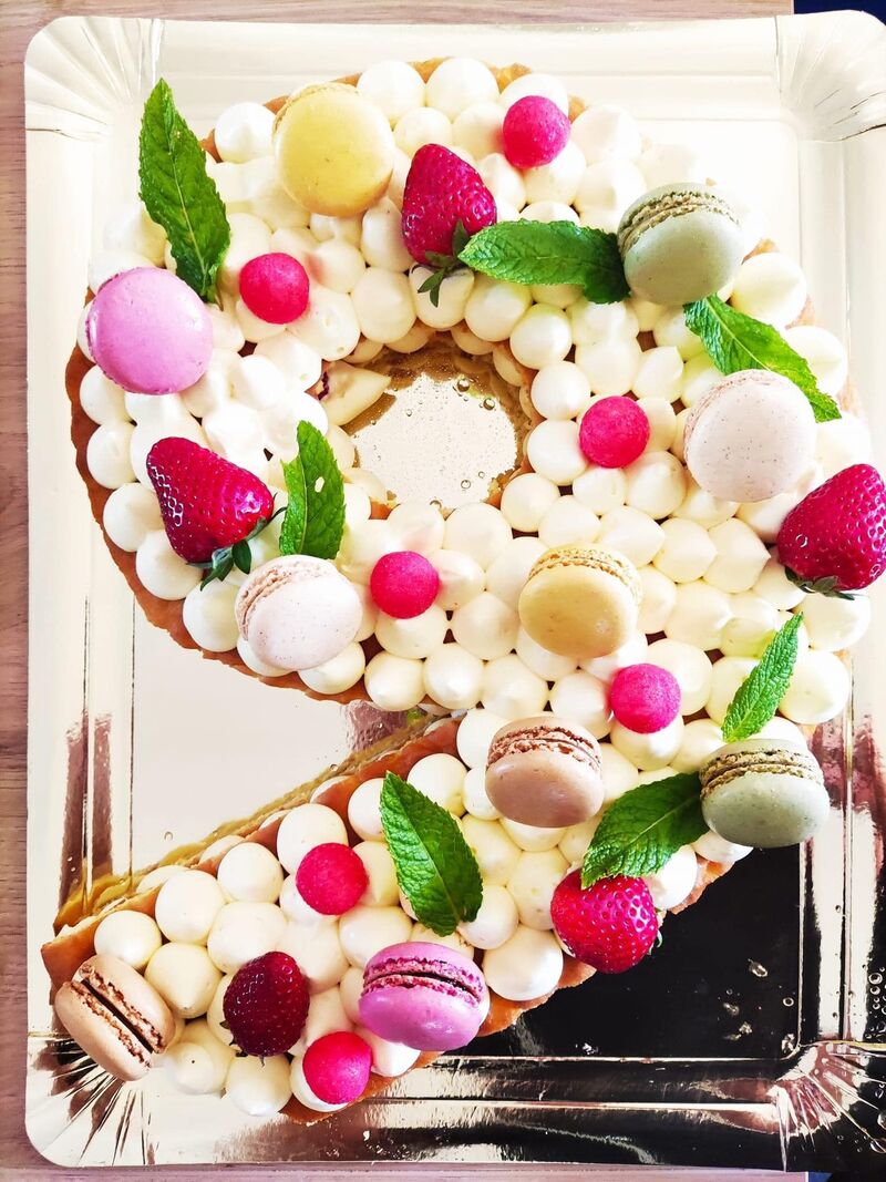 Number cake, Framboisier 
