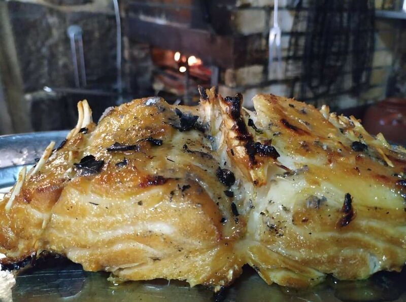 Bacalhau assado na brasa