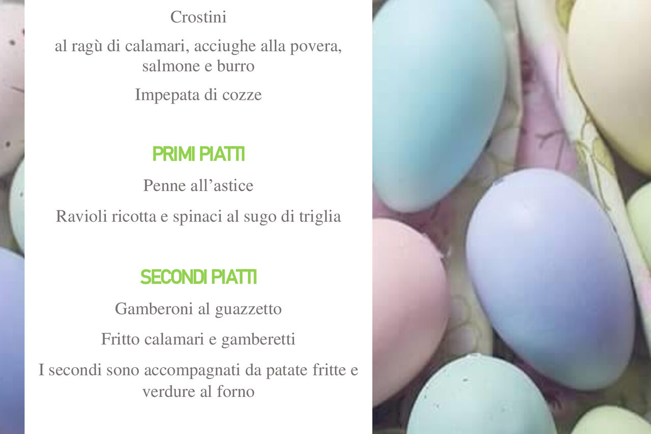 Menù Pasqua 2023