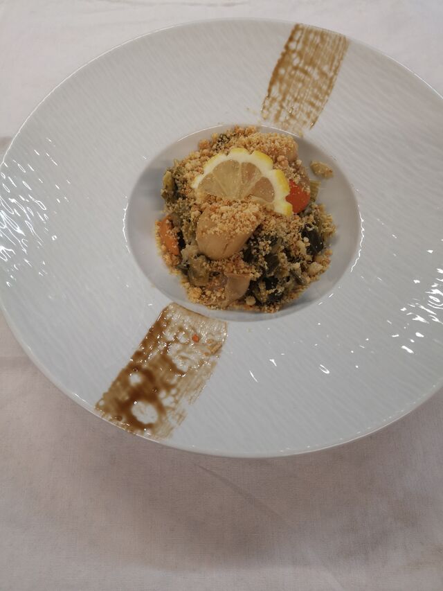 crumble de St Jacques au parmesan 