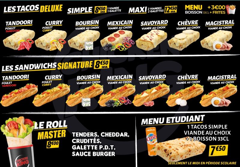 Nos tacos Deluxe et nos Sandwichs Signature