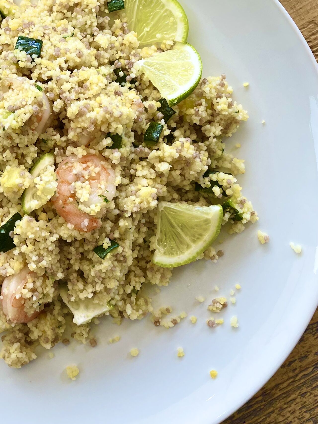 Cous cous Gamberi zucchine e lime