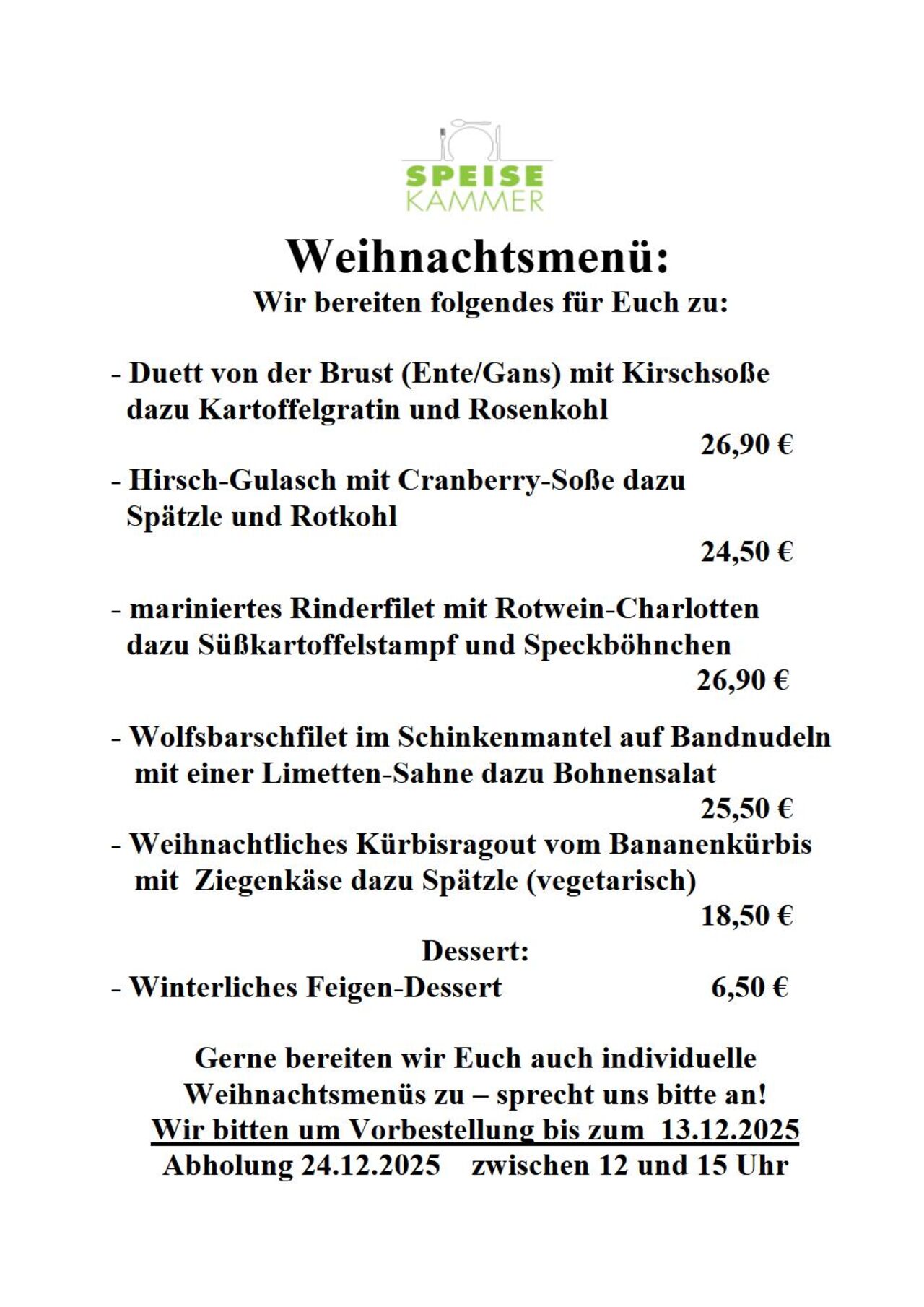 Unser Weihnachtsangebot 2025