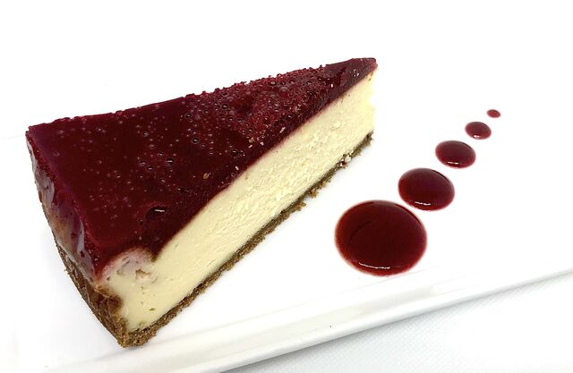 New York, cheesecake, coulis de fruits rouges