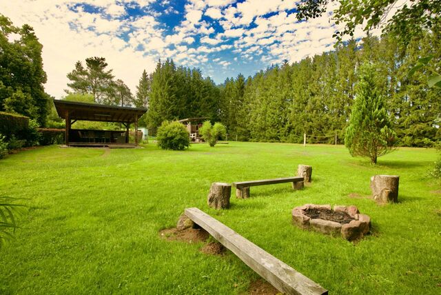 Le parc arboré et clos de près de 70 ares ..