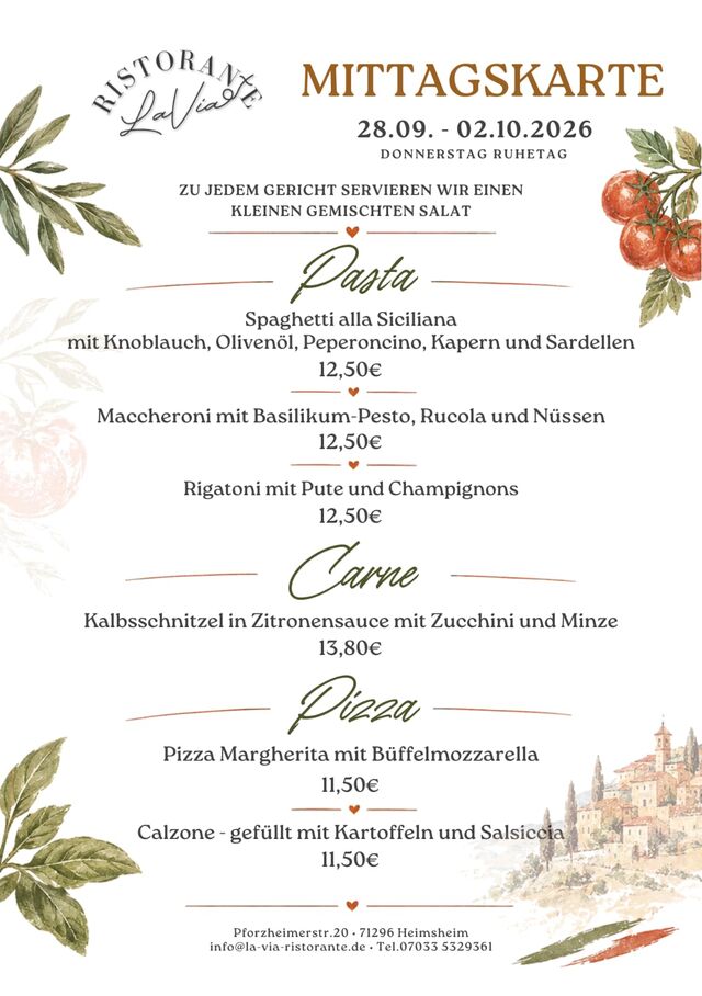 Mittagskarte