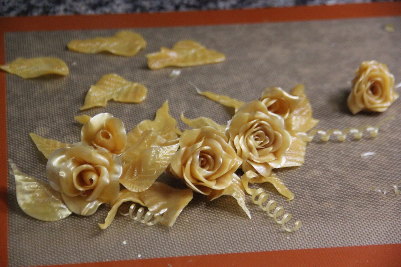 Rose en sucre réalisée dans notre laboratoire