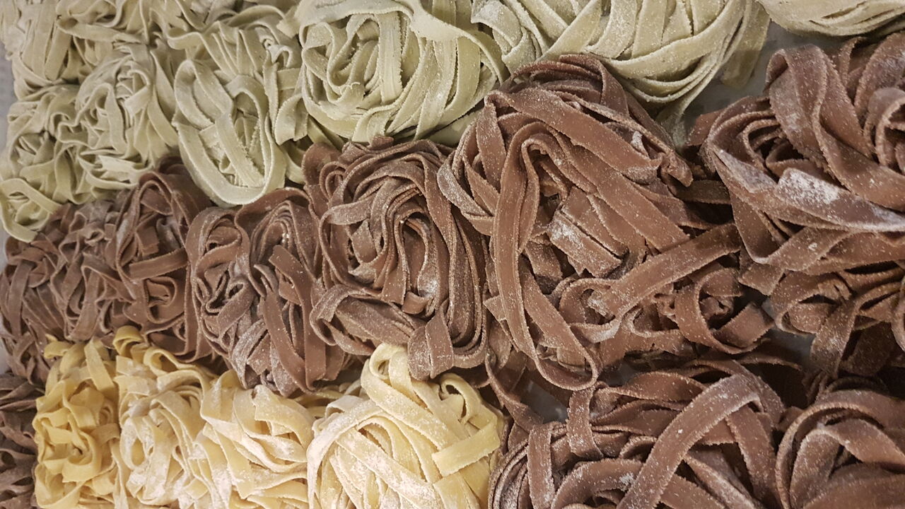 Tagliatelles au cacao & Tagliatelles aux épinards