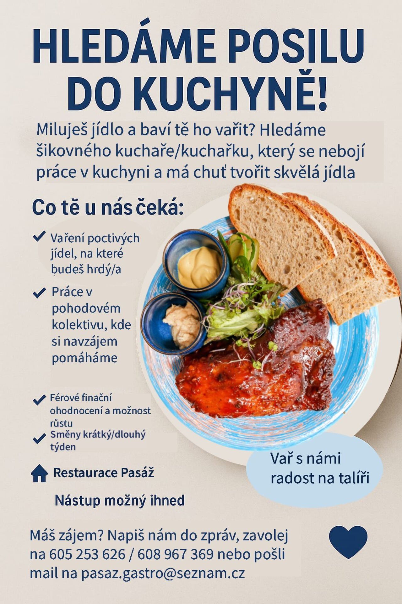 Hledáme posilu do kuchyně