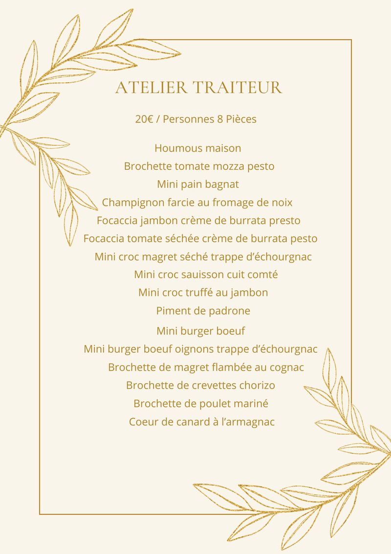 LA CARTE TRAITEUR