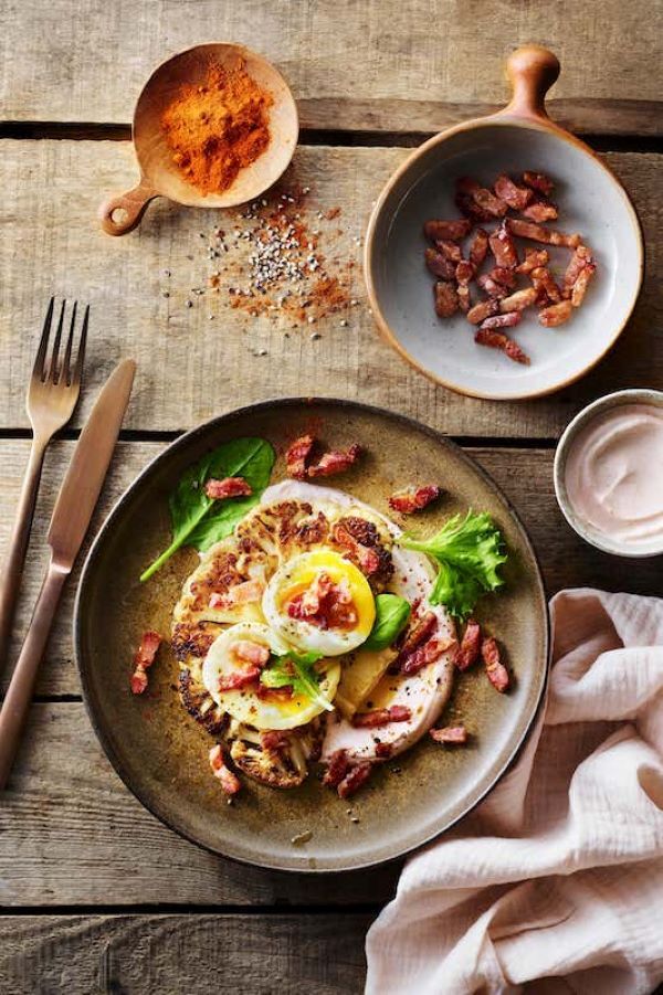 CHOU-FLEUR ROTI OEUF POCHE