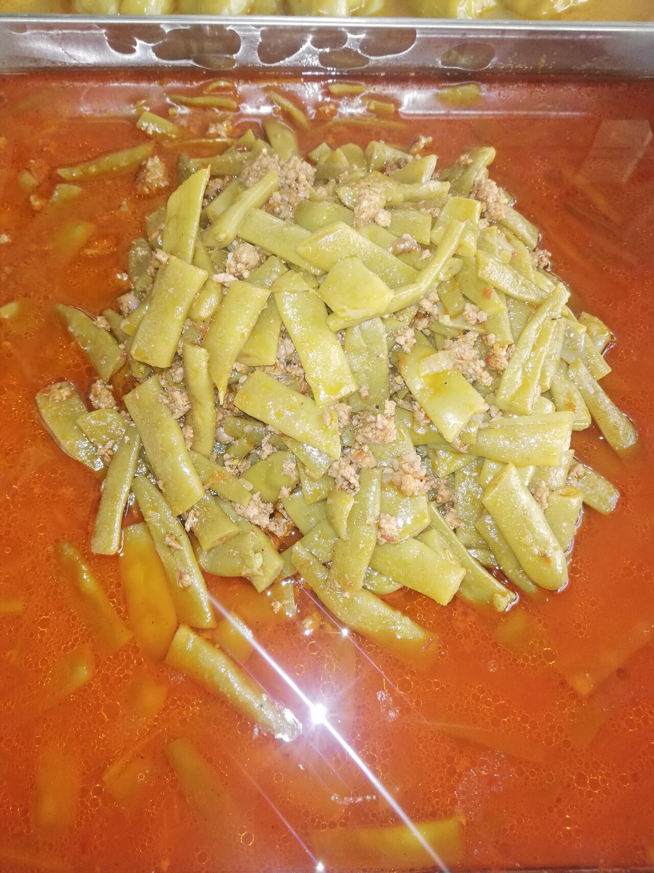 Grüne Bohnen mit Faschiertem 