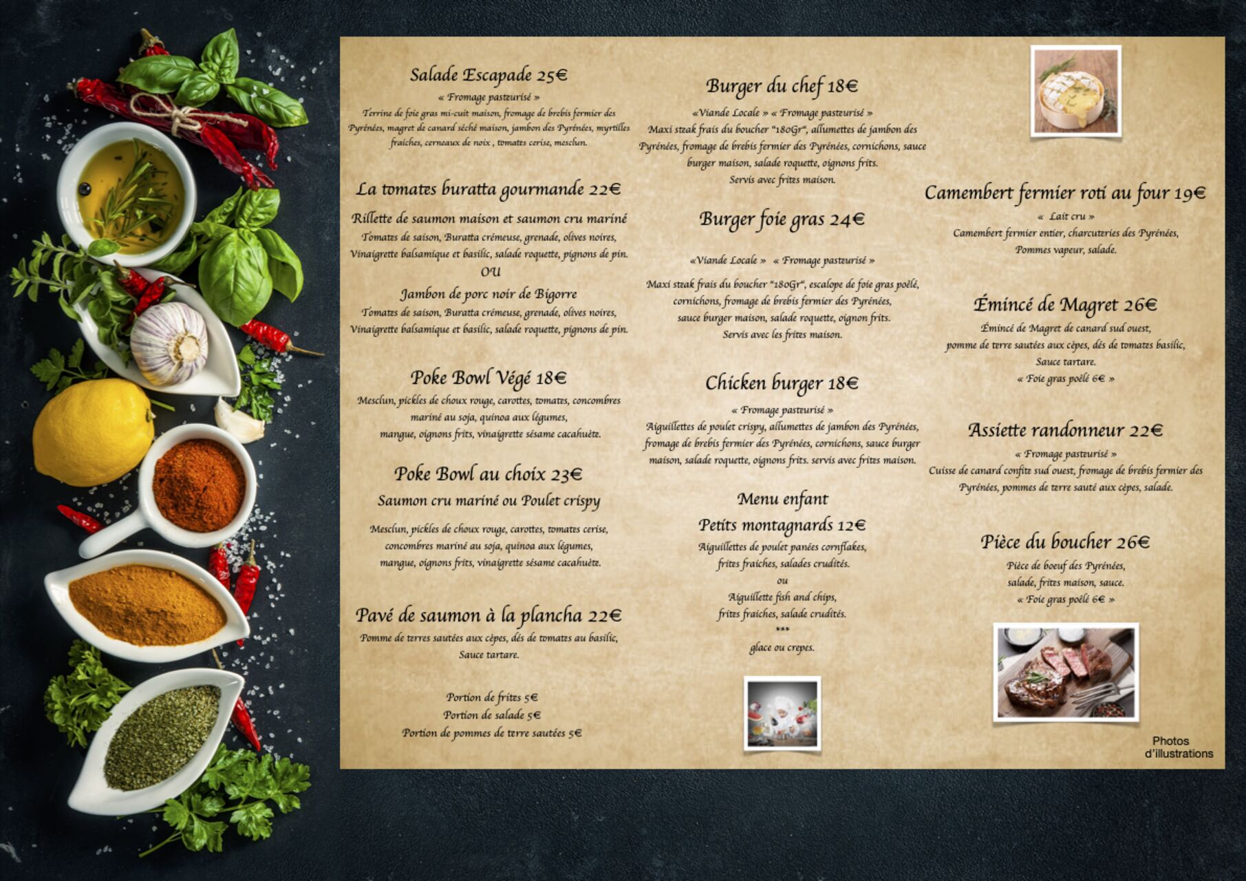 CARTE PLATS MIDI ET SOIR