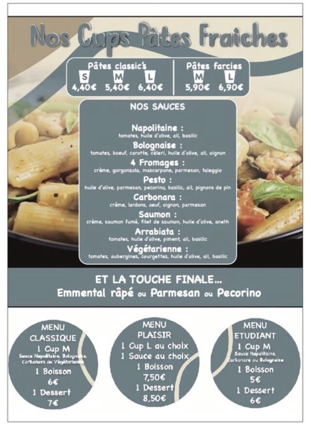 NOUVEAU
À partir de vendredi 5 mars votre bar à pâtes est ouvert 