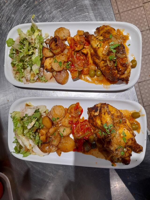 Demi poulet à la portugaise