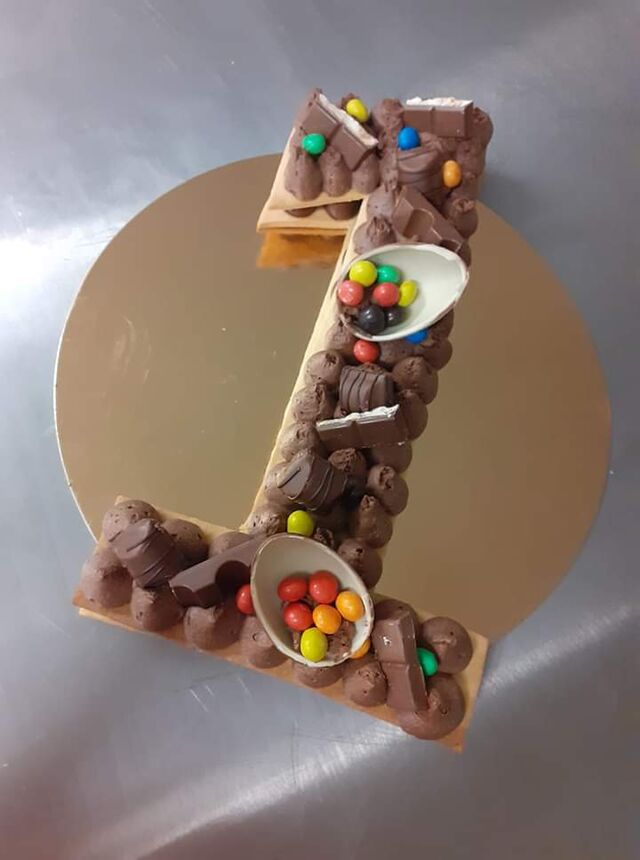 Number cake chocolat