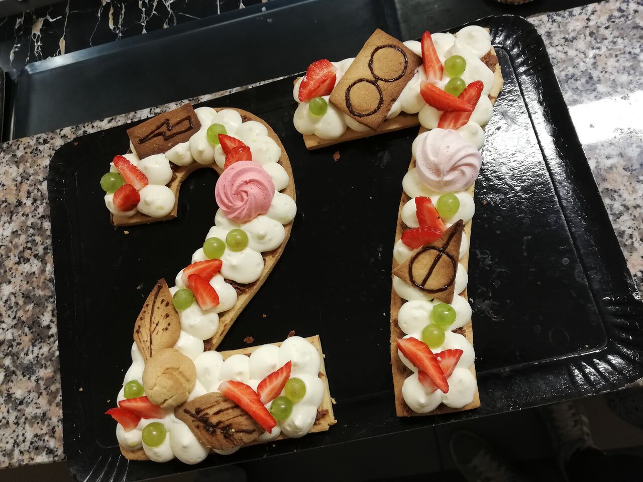 Number cake vanille thème Harry Potter