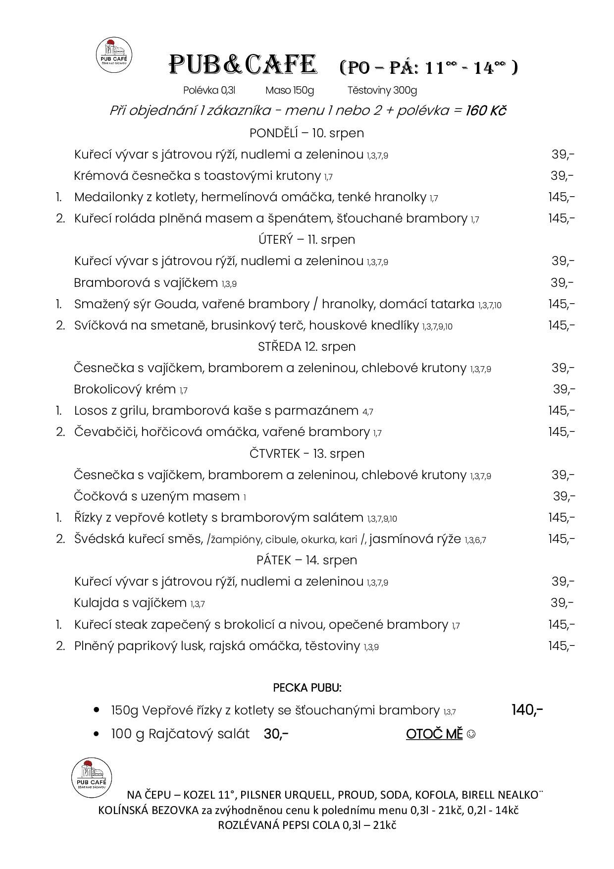 DENNÍ MENU od 10. SRPEN