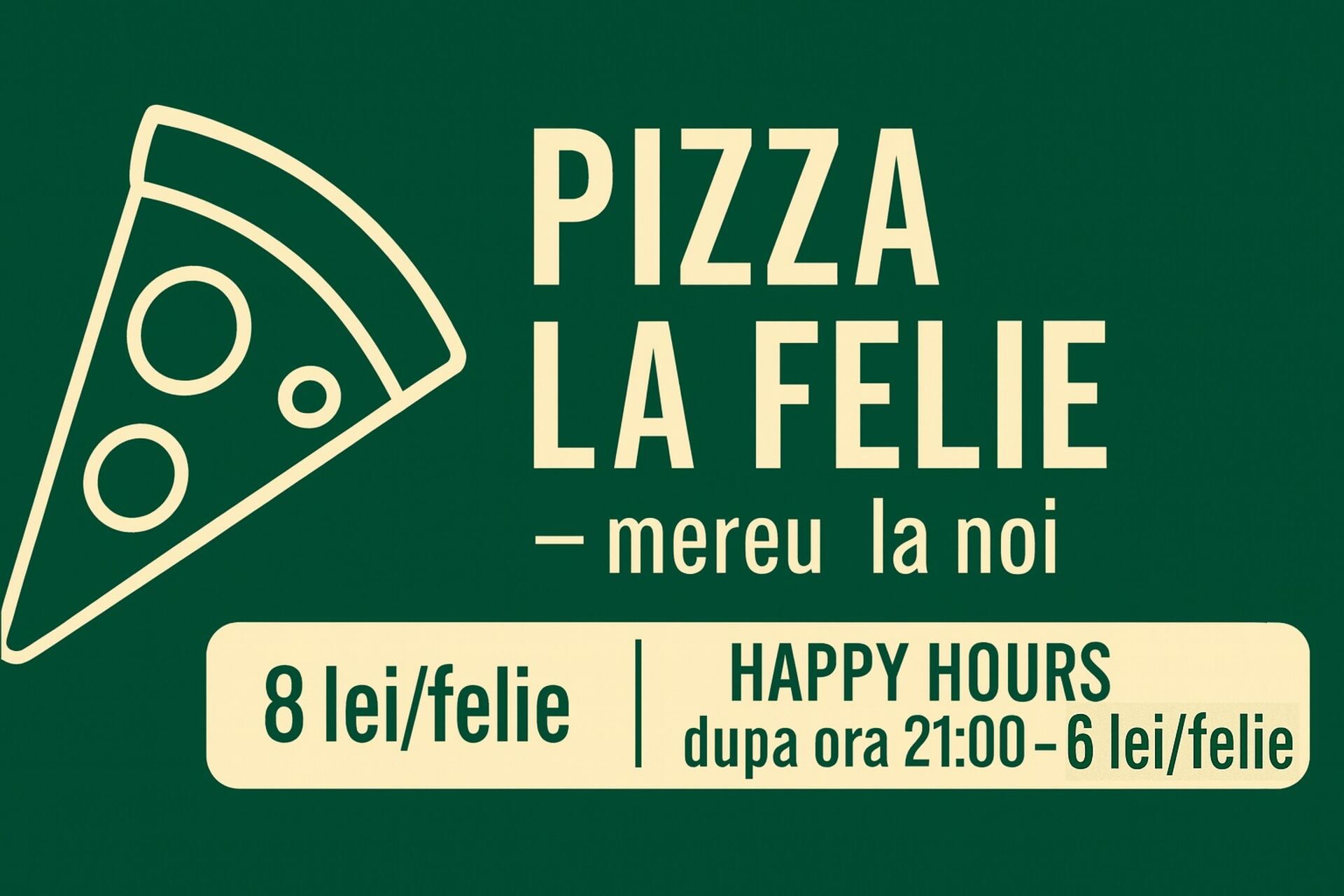 Pizza la felie — boost de energie