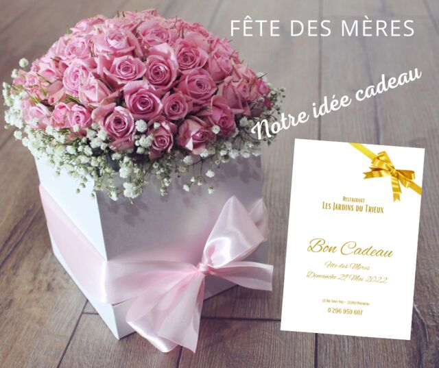 Restaurant Les Jardins du Trieux : idée cadeau Fête des Mères un bon cadeau restaurant