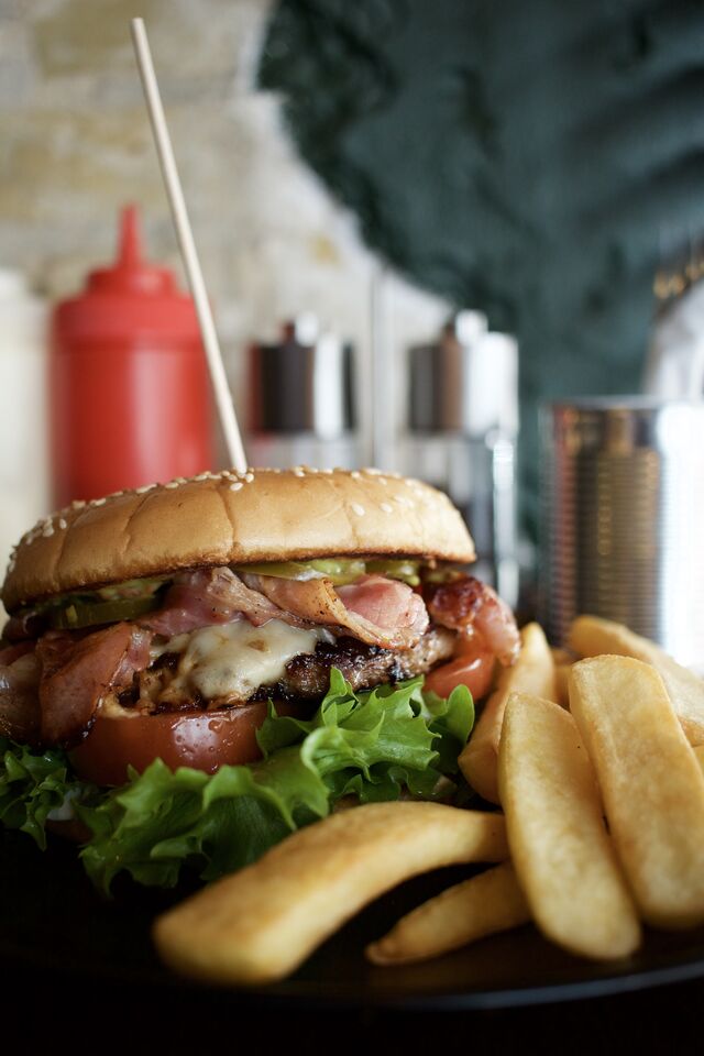 All our burgers are homemade and come served with fries.