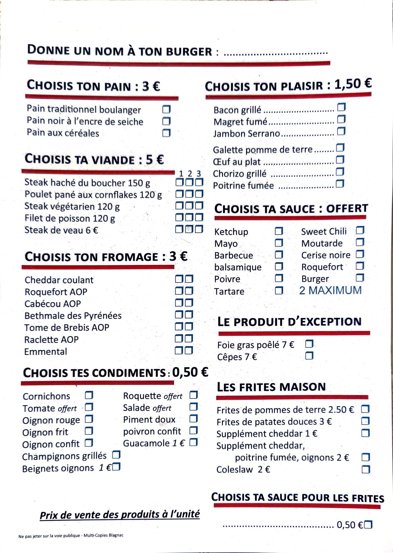 Notre liste d'ingrédients 