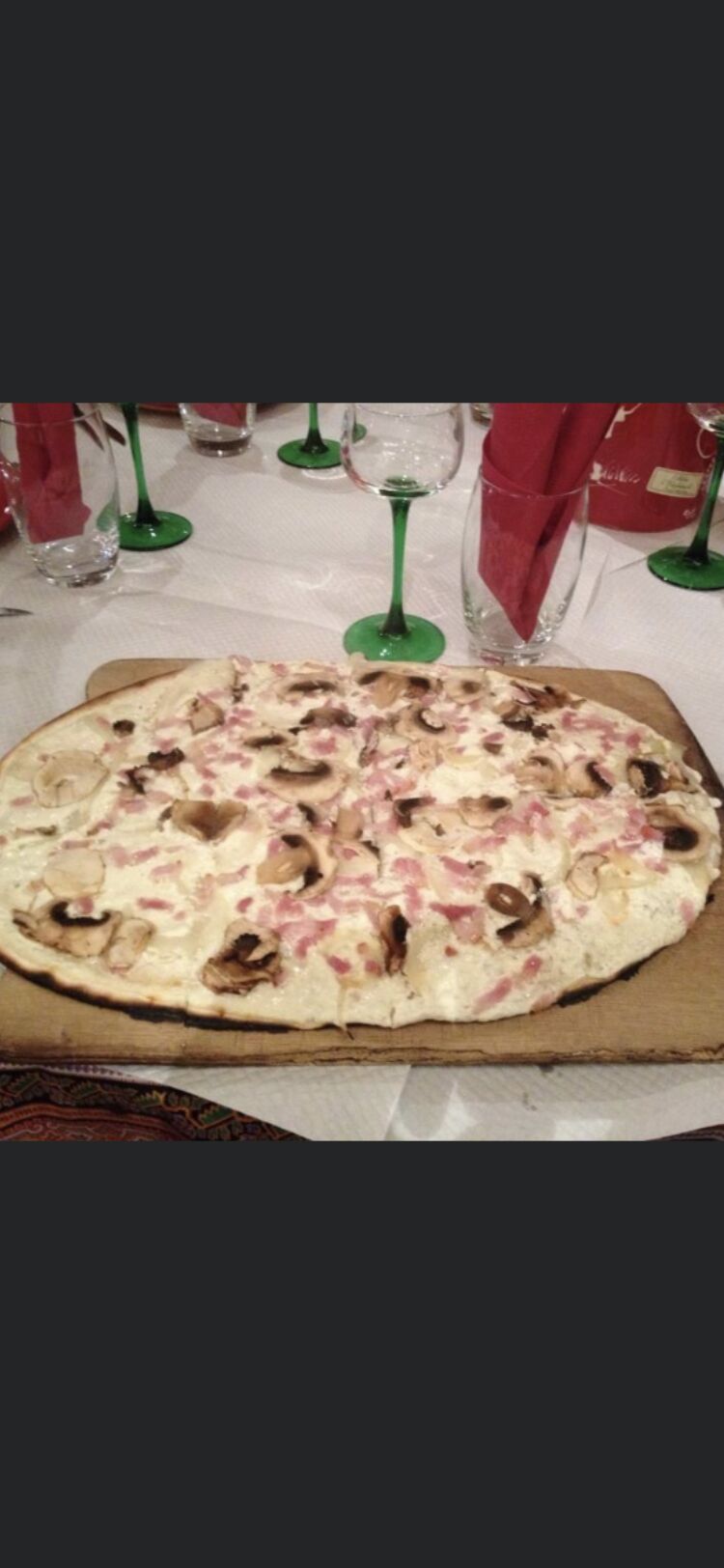 Tarte flambée aux champignons