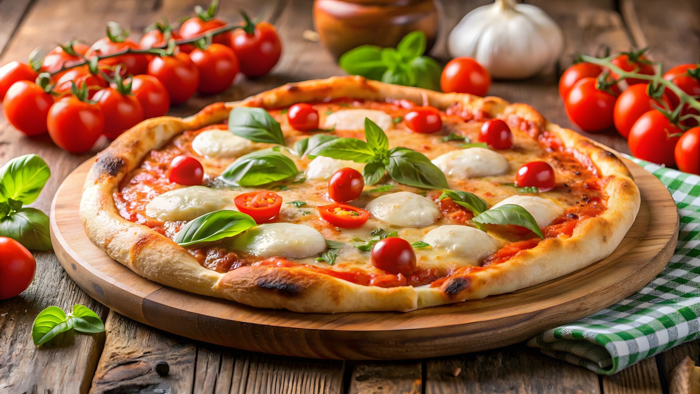 hausgemachte Steinofen Pizza