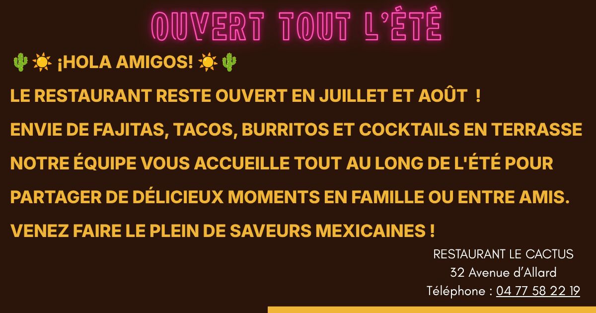 Ouvert tout l'été
