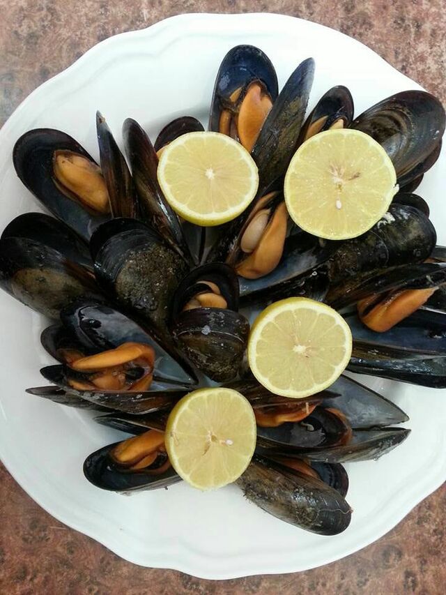 Mejillones frescos al vapor