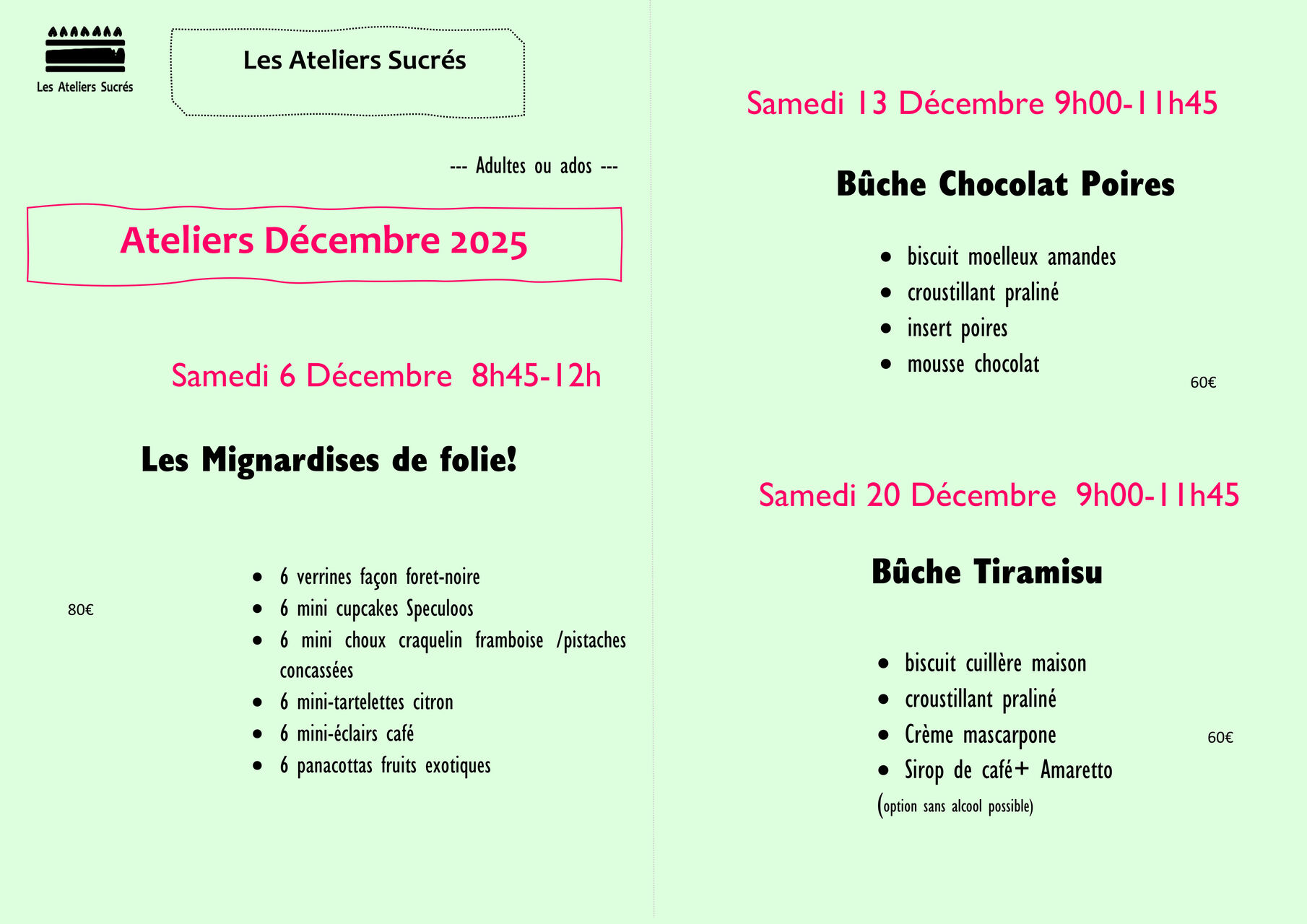 ateliers adultes décembre 2025