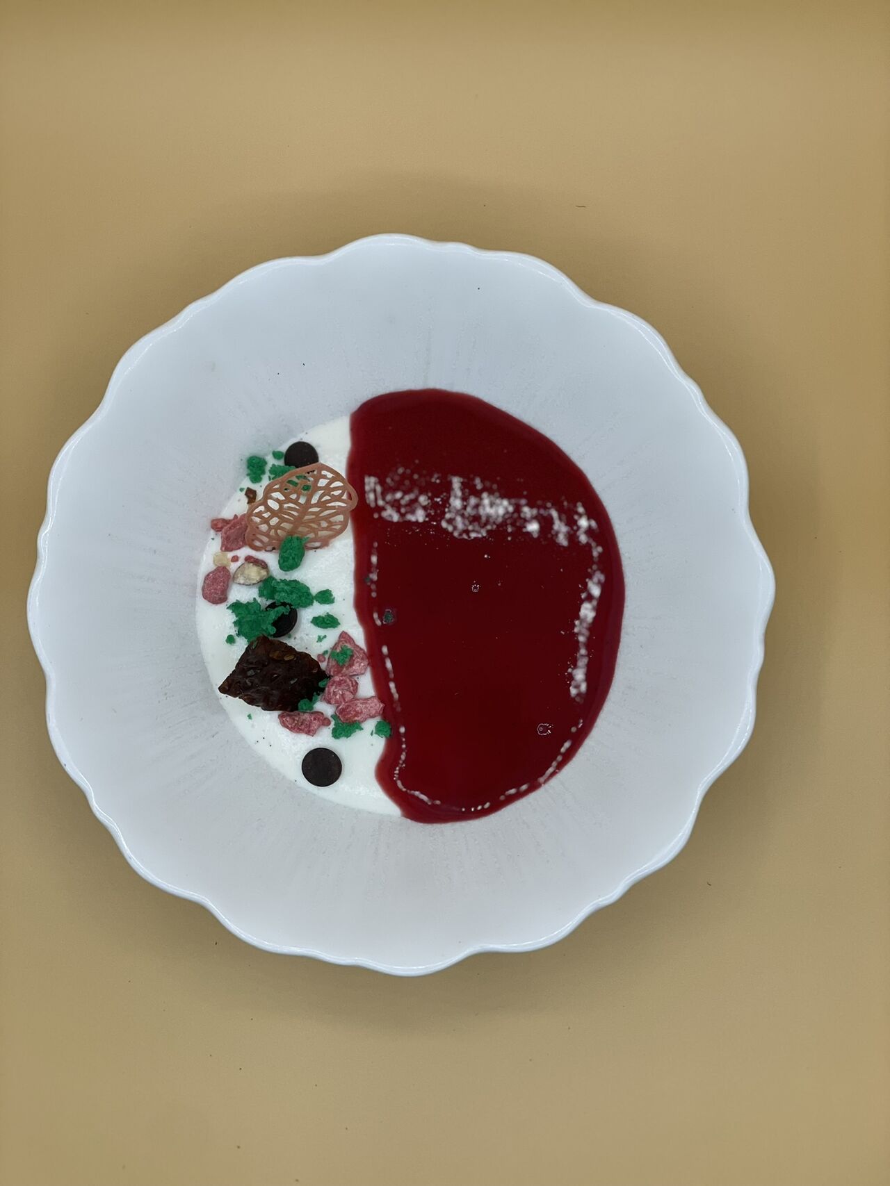 La panacotta au coulis de fruits rouges