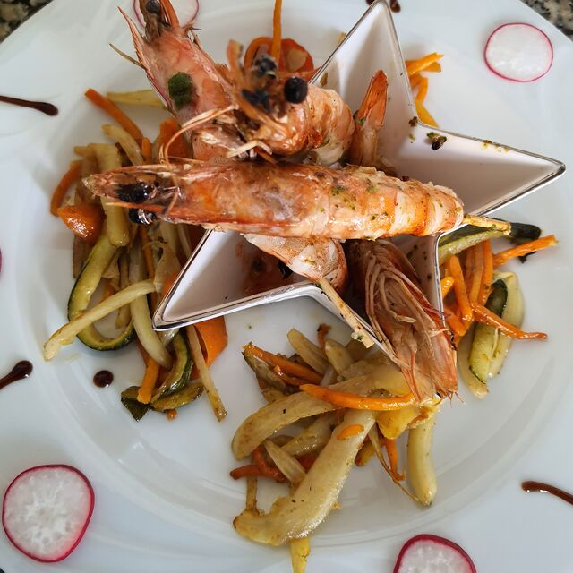 Gambas flambées au pastis ou au cognac