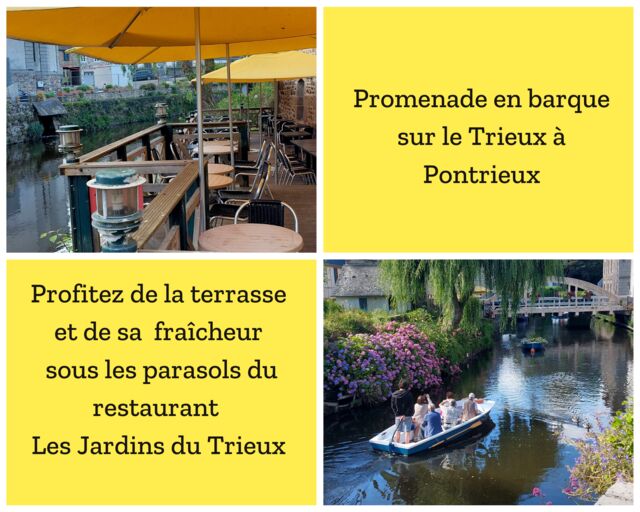 Restaurant Les Jardins du Trieux : le restaurant côté terrasse longeant le Trieux