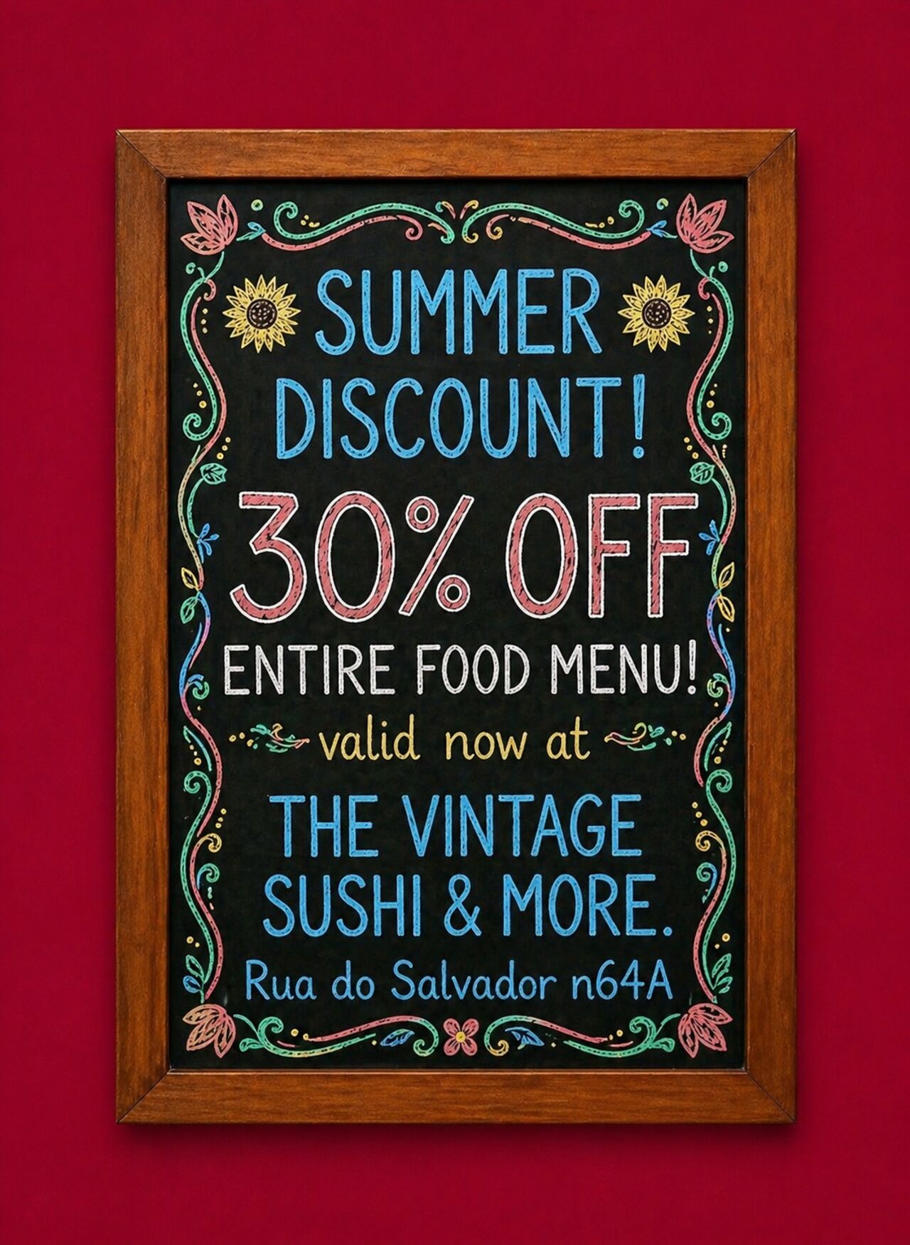 Summer Special – 30% OFF Entire Menu
