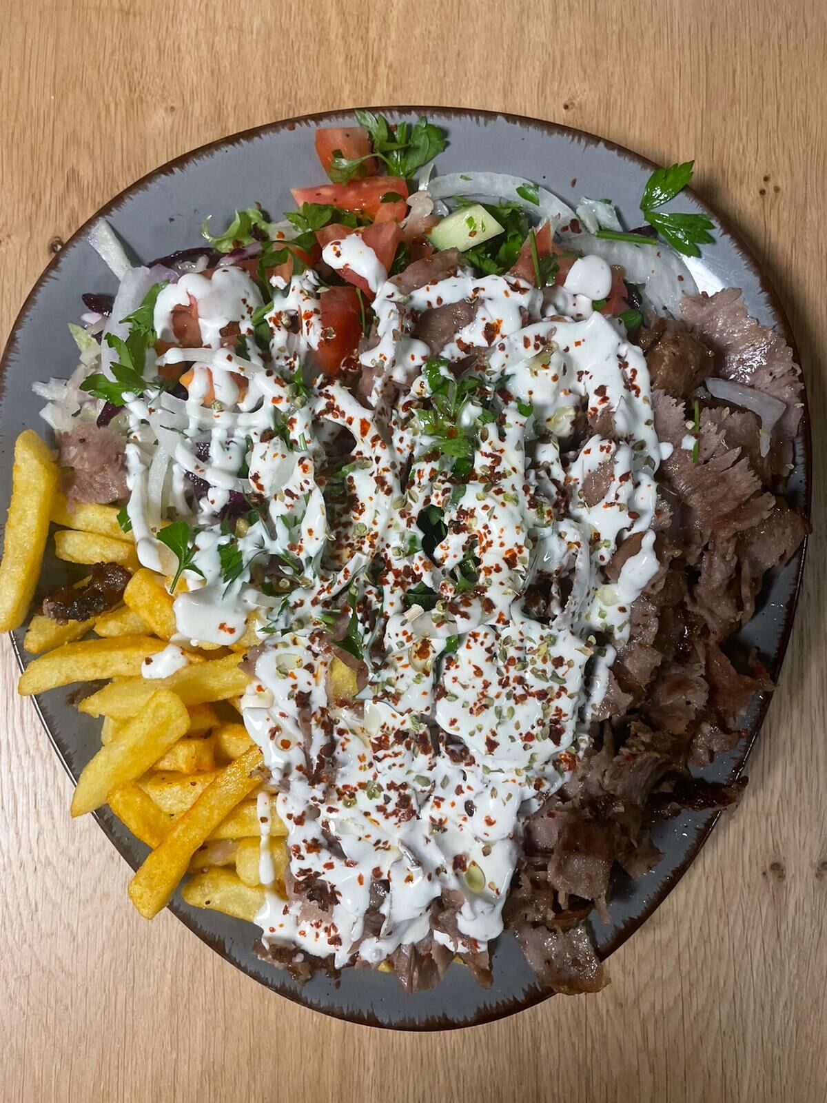 Döner-Kebab Pommes-Salat