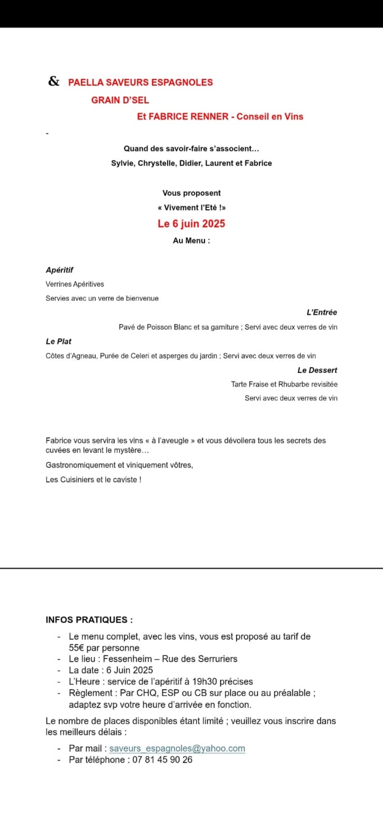 Une belle soirée en perspective