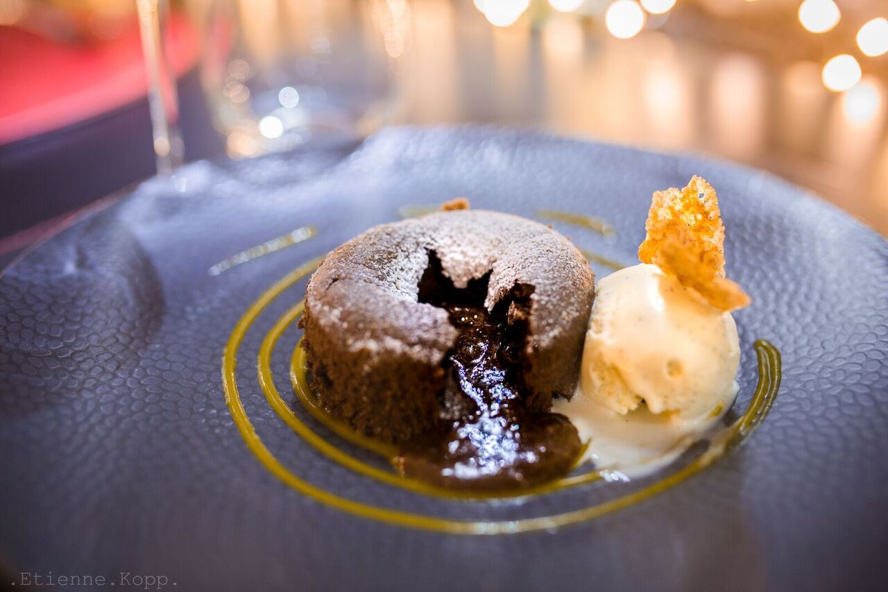 Fondant au chocolat et sa glace vanille
